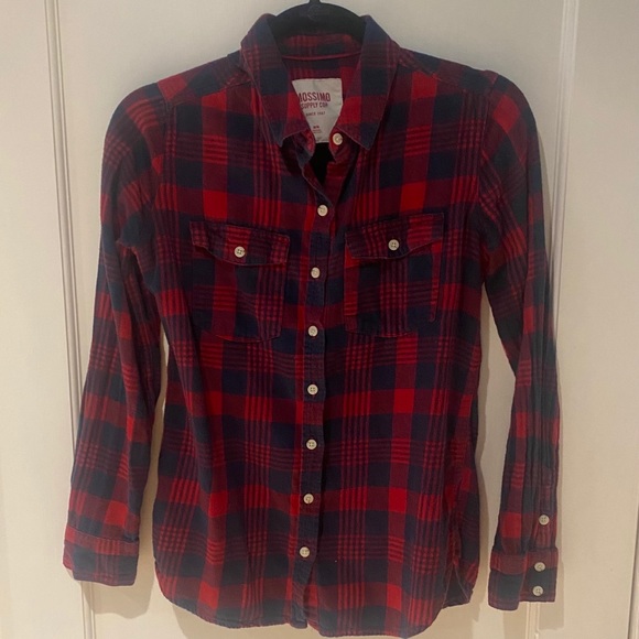 Mossimo Supply Co. Red and Navy Women’s Flannel - Picture 2 of 2